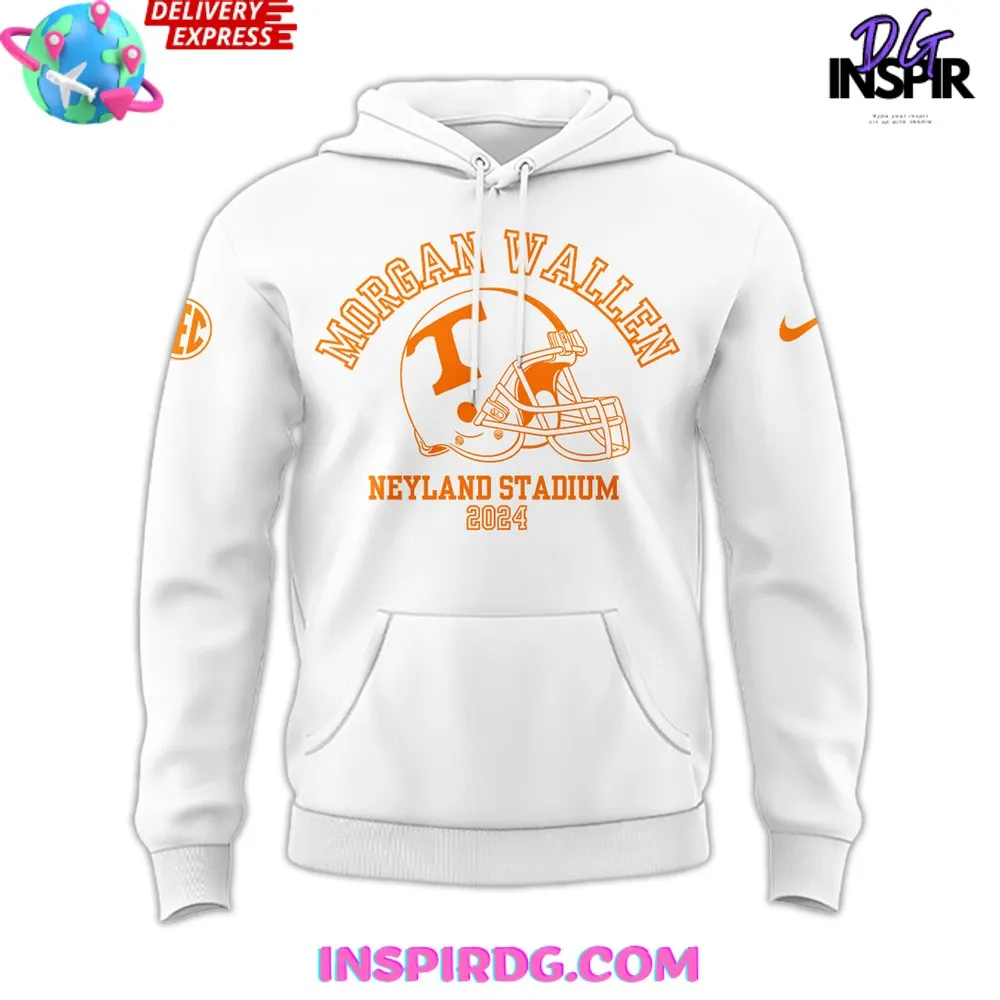 -Tennessee x Morgan Wallen Neyland Stadium 2024 White Hoodie