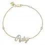 14K Yellow Gold Diamond Script Name Bracelet