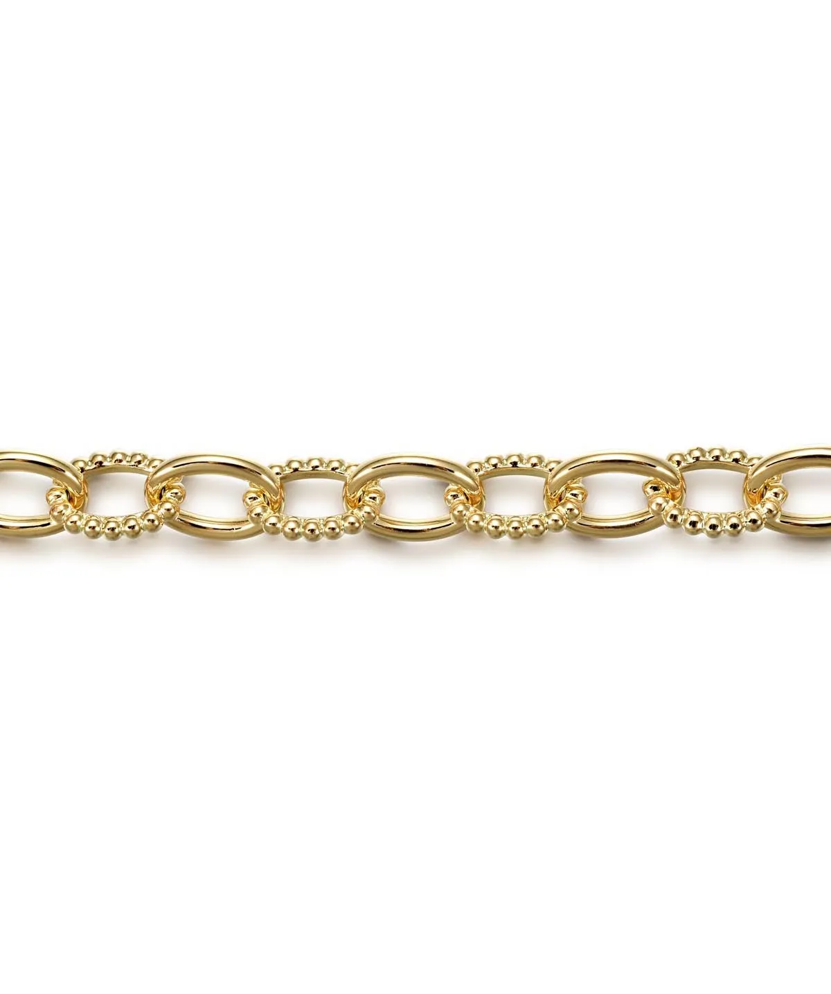 14K Yellow Gold Hollow Tube Bujukan Link Bracelet