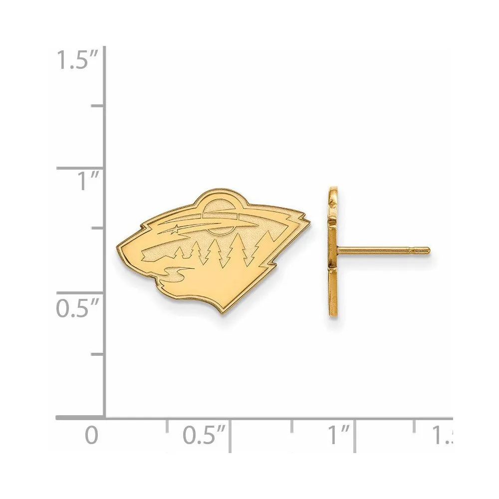 14k Yellow Gold NHL Minnesota Wild Small Post Earrings