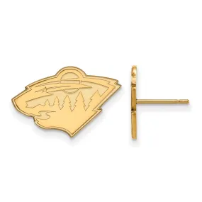 14k Yellow Gold NHL Minnesota Wild Small Post Earrings