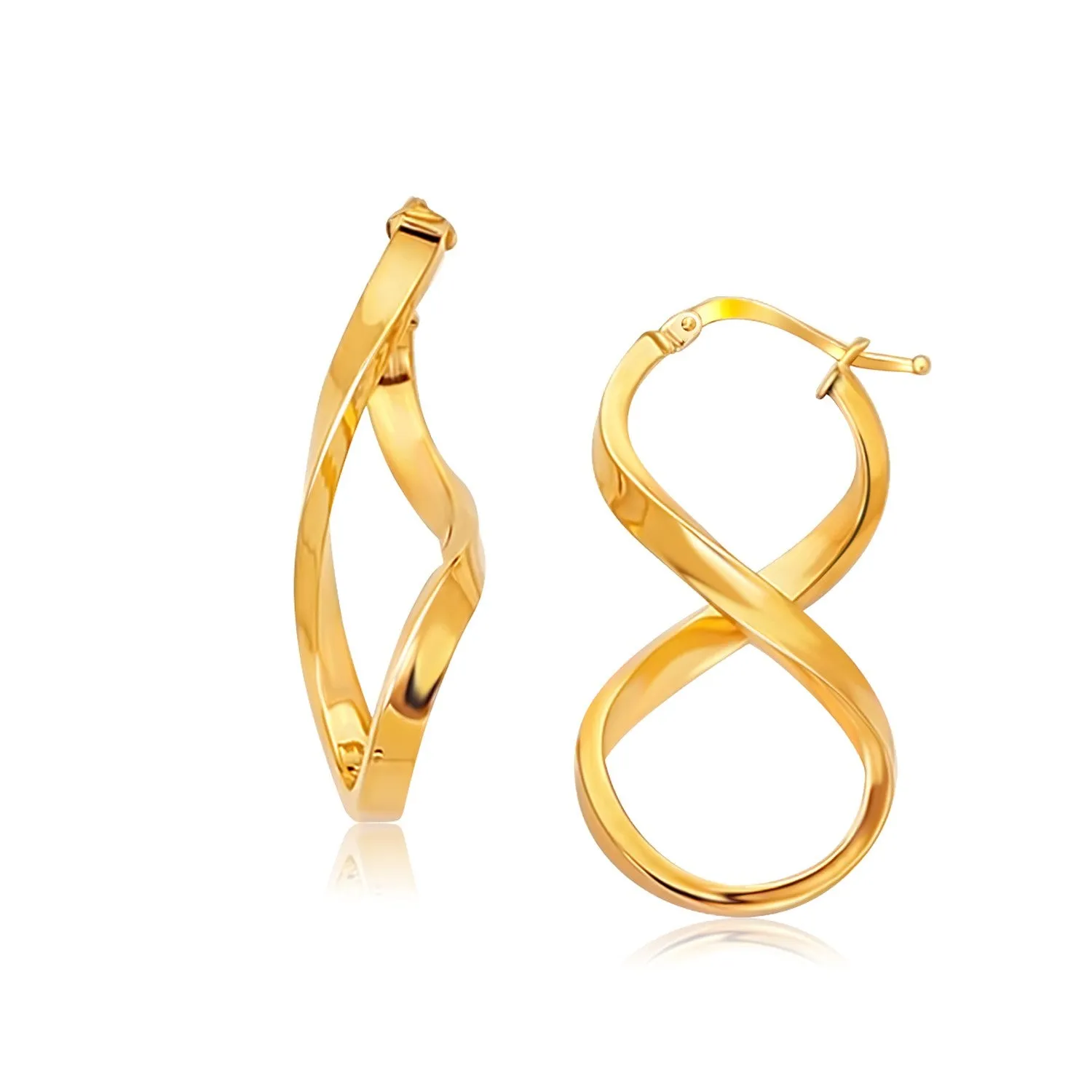 14k Yellow Gold Polished Infinity Shape Drop Earrings-rx77880