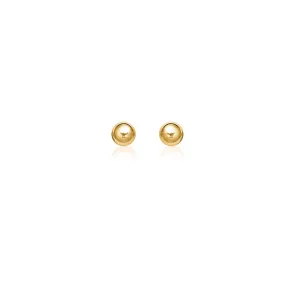 14k Yellow Gold Round Stud Earrings (5.0 mm)-rx67946