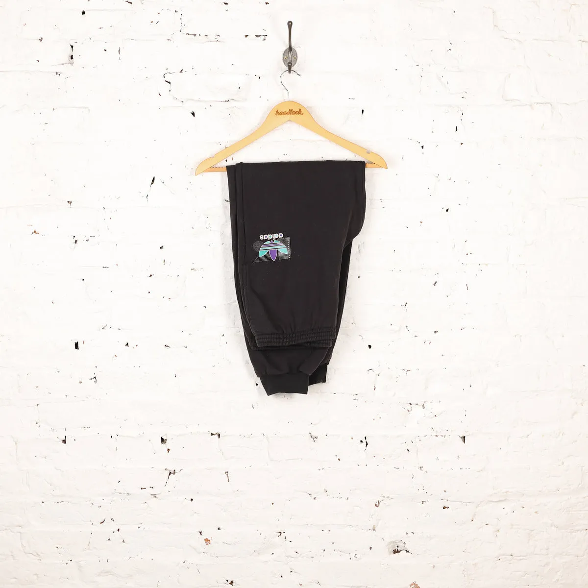 90s Adidas Full Sweat Tracksuit - Black - L