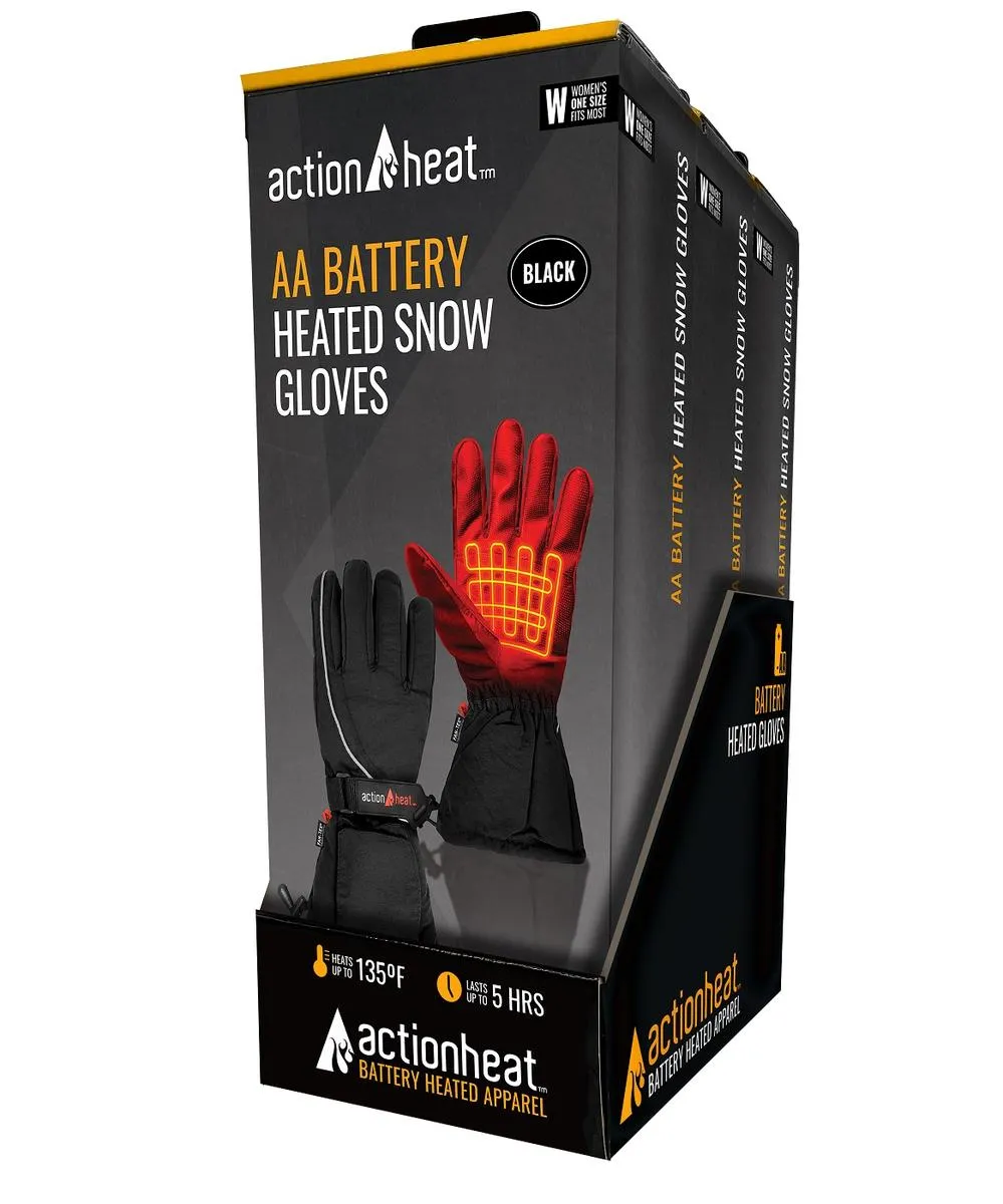 ActionHeat AA Women's Battery Heated Snow Gloves - 3pk PDQ