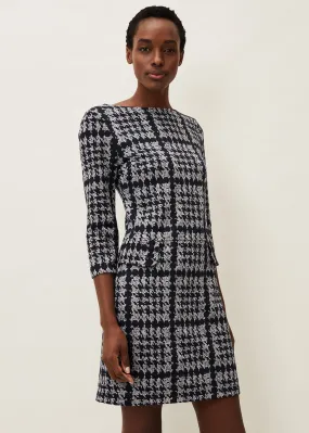 Amani Houndstooth Check Tunic Dress