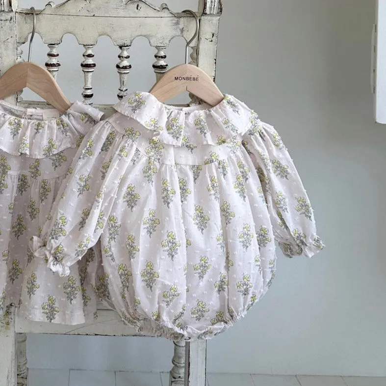 Baby Monbebe Lily Ruffle Collar Romper (3-24m) - 2 Colors