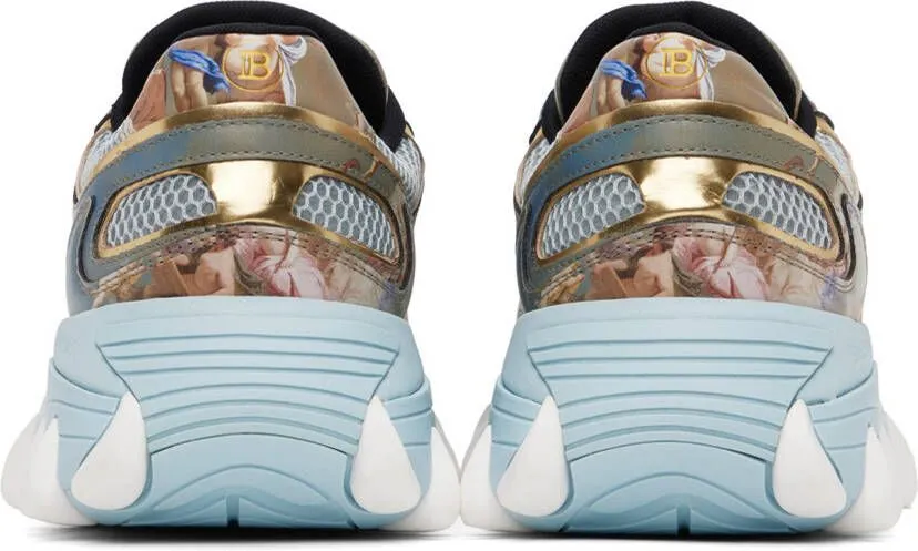 Balmain Blue & Gold B-East Sneakers