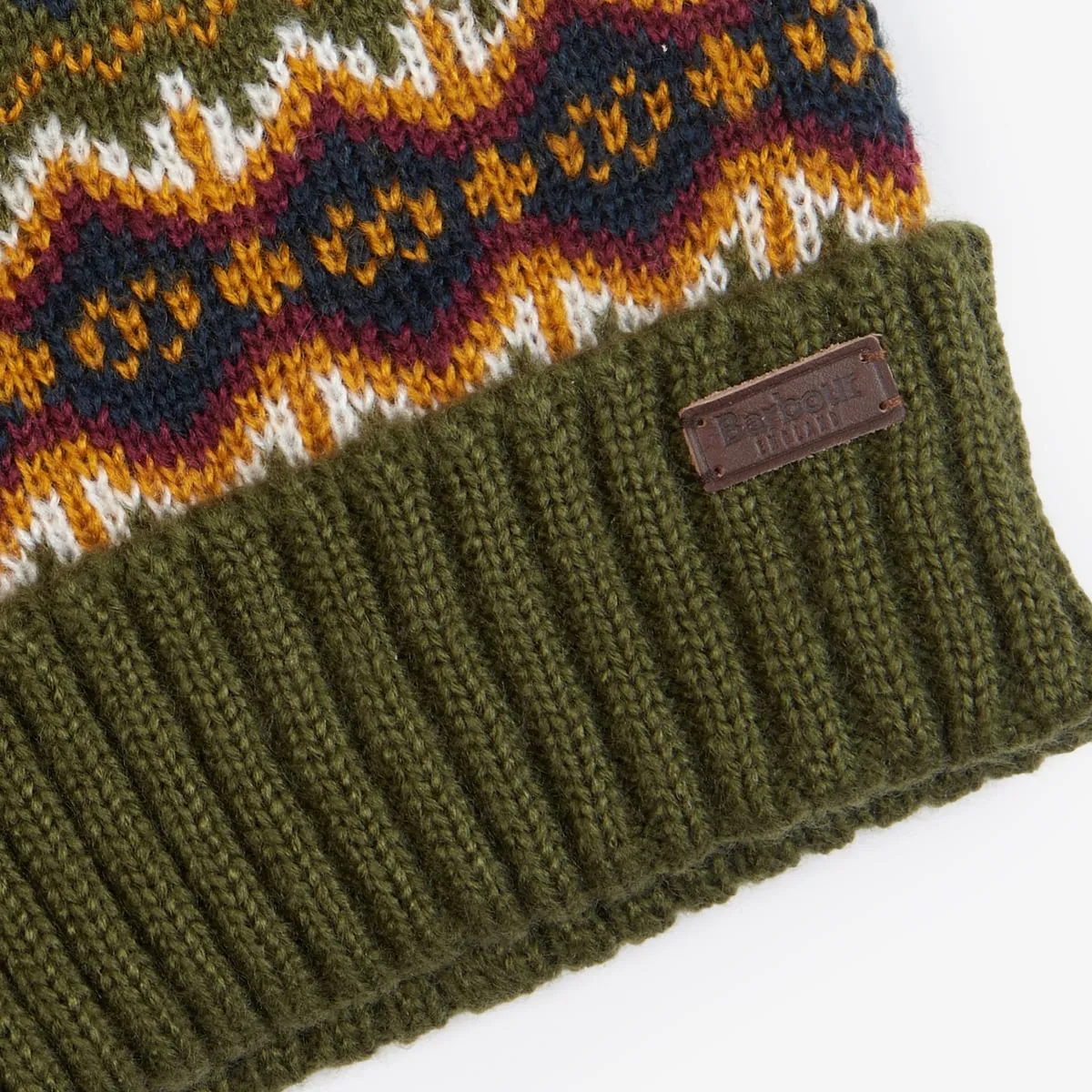 Barbour Case Fairisle Beanie | Olive