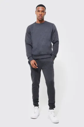 Basic Marl Sweatshirt Tracksuit