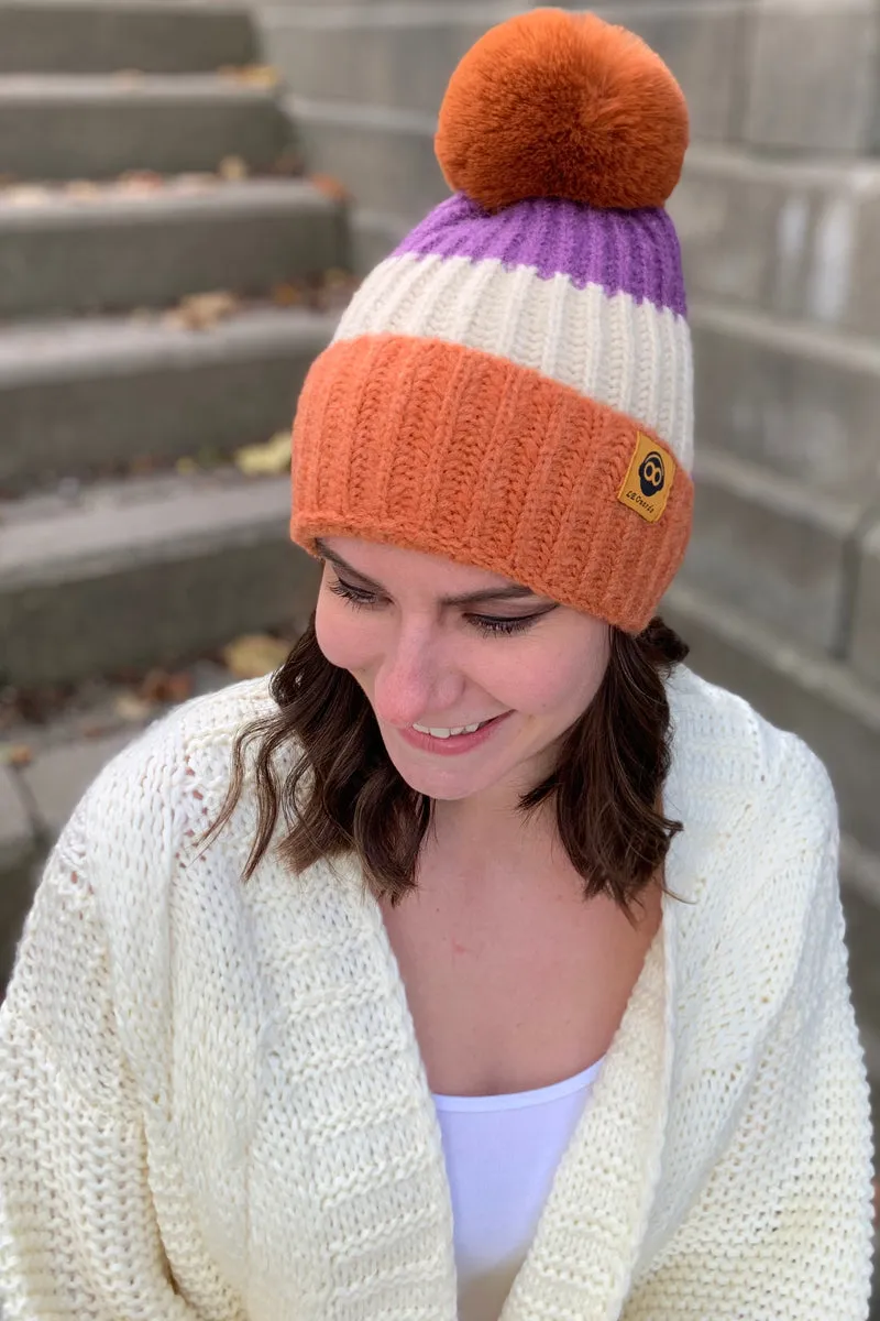 Beanie W/ Detachable Pom Pom Rust