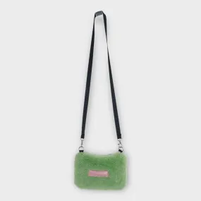 Bichon Pockets Green Fluffy Mini Shoulder Bag