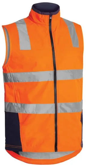 Bisley Workwear BV0348T_TT05 Vest - Men's Soft Shell Taped - Orange/Navy - XS