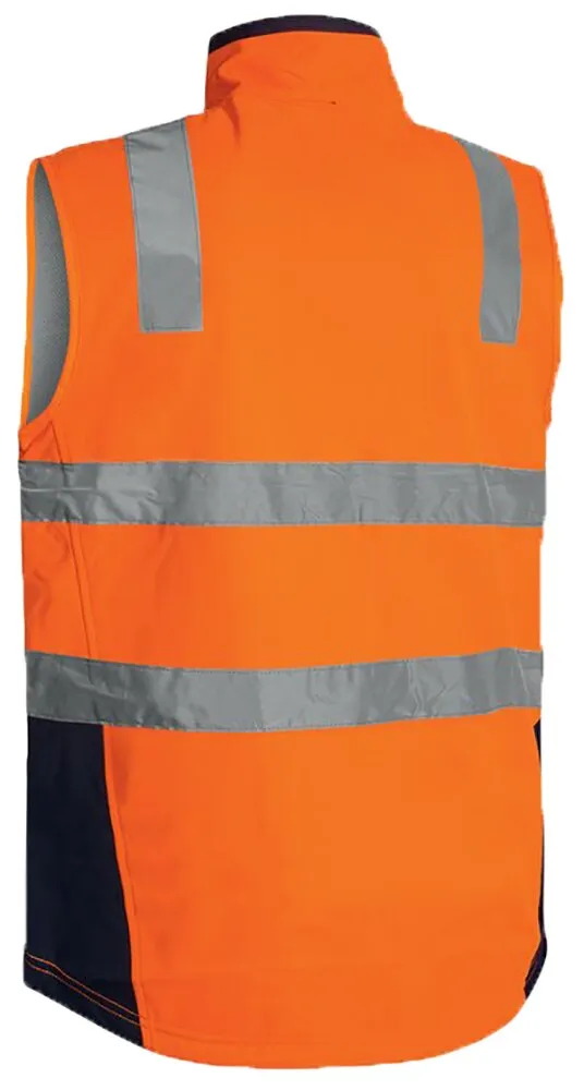 Bisley Workwear BV0348T_TT05 Vest - Men's Soft Shell Taped - Orange/Navy - XS