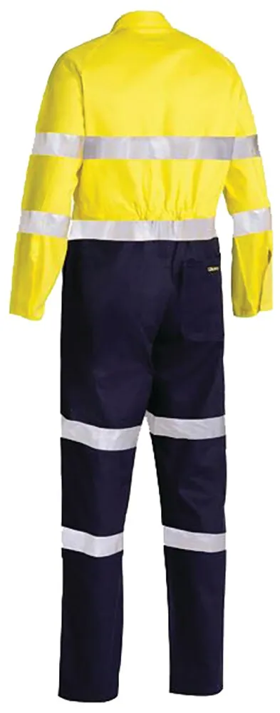 Bisley Workwear TT01 BC6357T Coverall - Reflective Taped - Hoop Pattern - Hi-Vis - Yellow/Navy - 77R