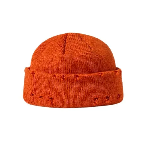 Blaze Orange Beanie with Slight Distress