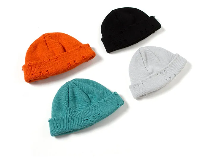 Blaze Orange Beanie with Slight Distress