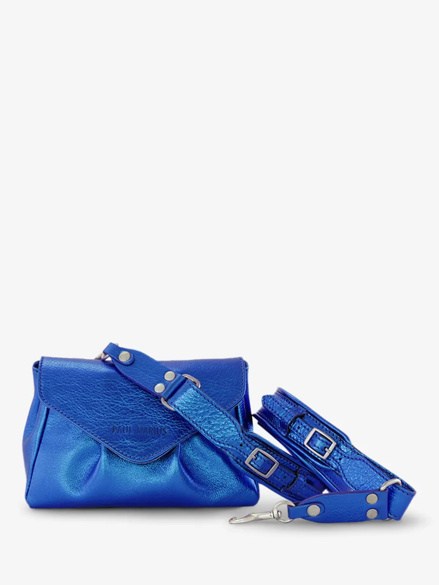 Blue Leather Cross-body Bag for Women - Suzon S Electric Blue | PAUL MARIUS