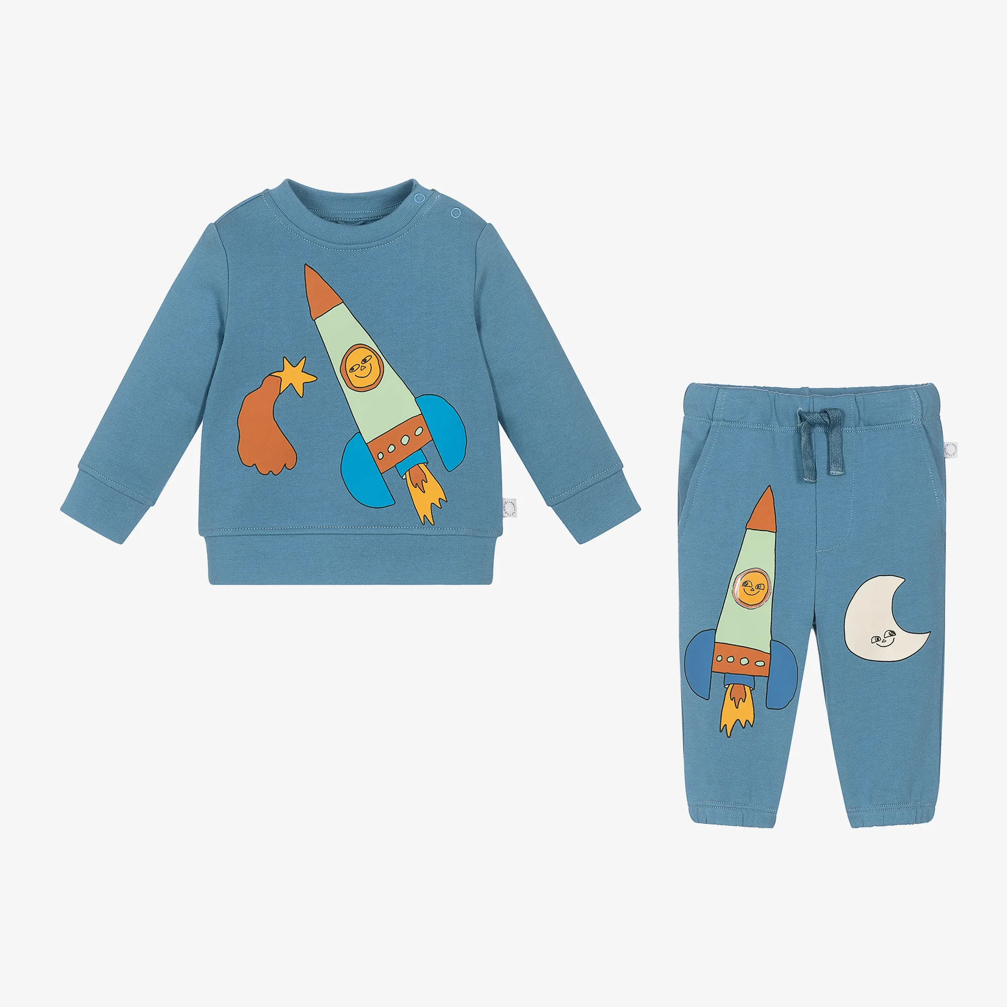 Boys Blue Cosmic Print Organic Cotton Tracksuit