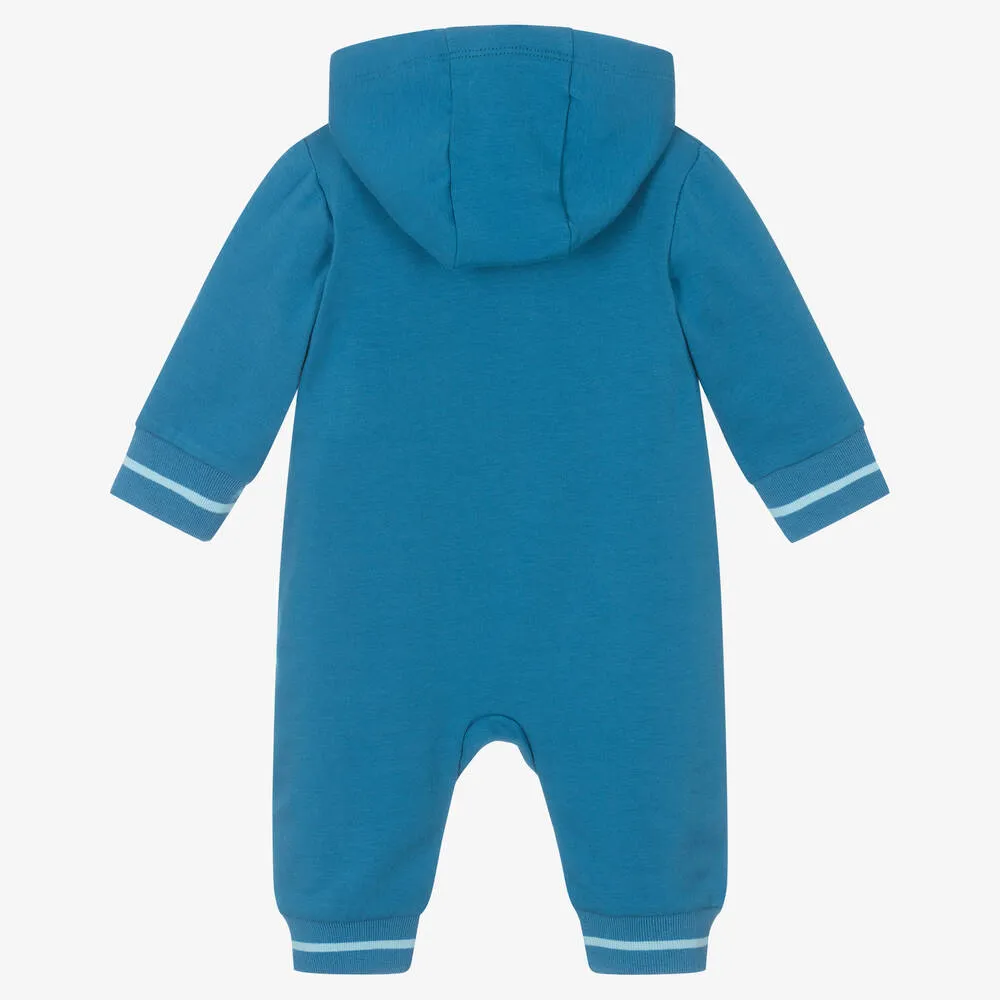 Boys Blue Cotton Monster Romper