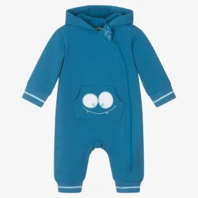 Boys Blue Cotton Monster Romper