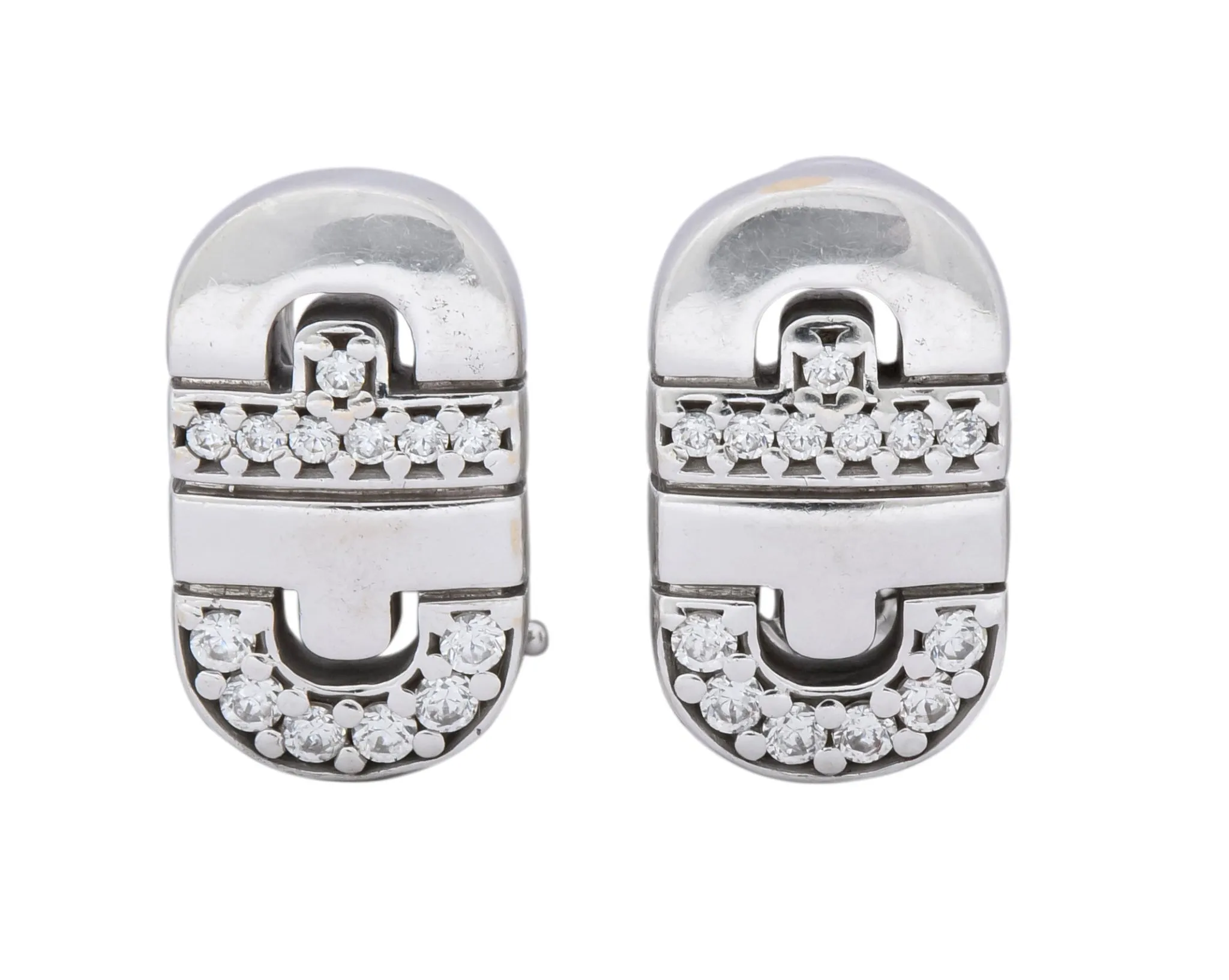 Bulgari Diamond 18 Karat White Gold Parentesi Earrings