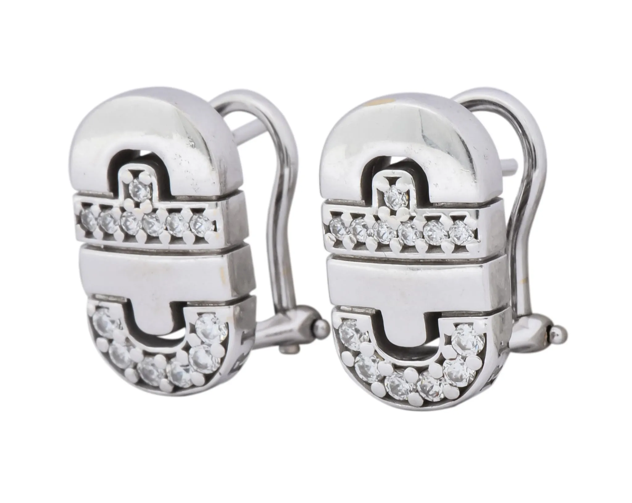 Bulgari Diamond 18 Karat White Gold Parentesi Earrings