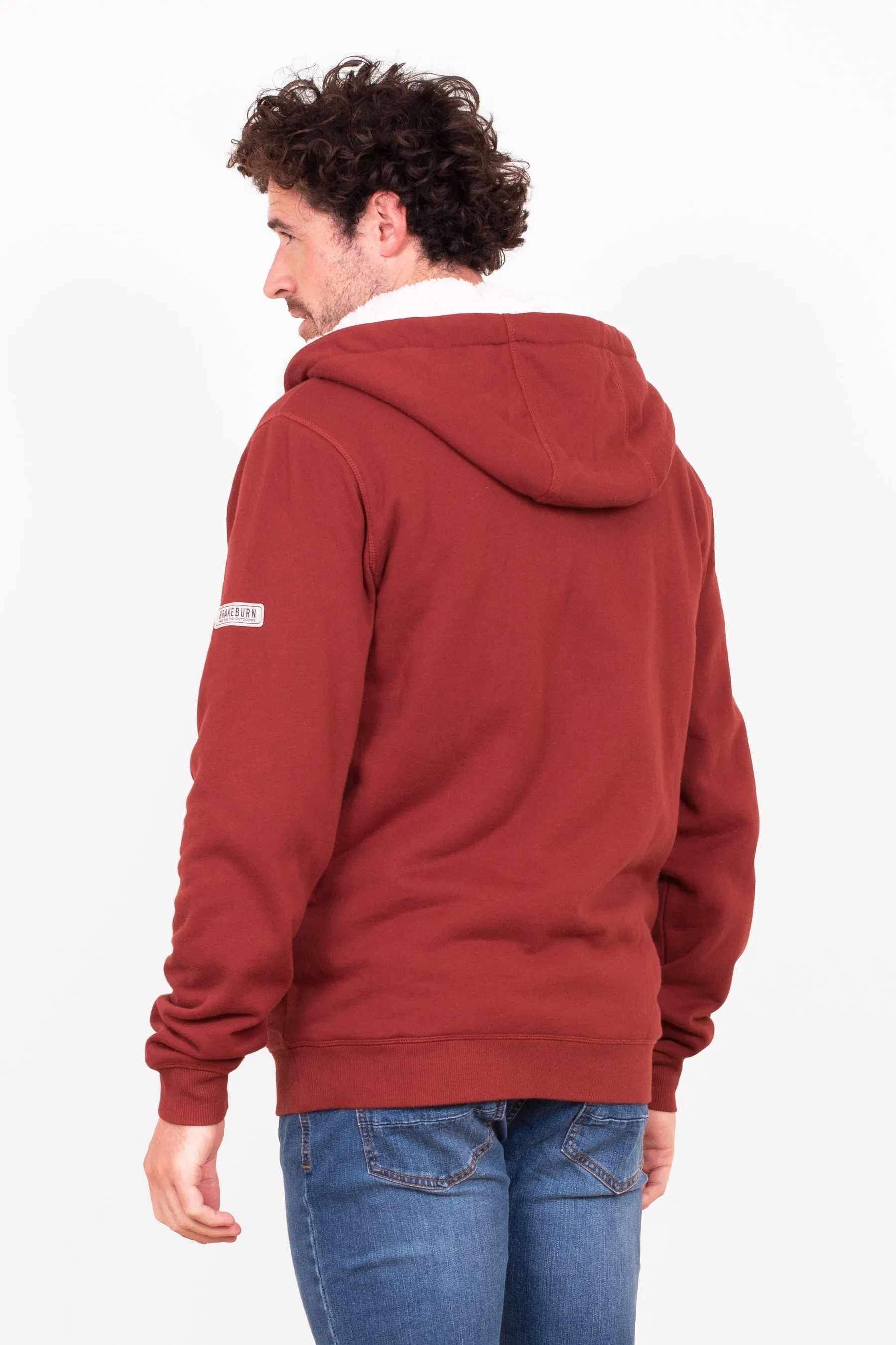 Burgundy Borg Lined Hoodie