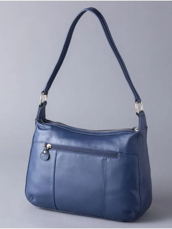 Cartmel II Leather Shoulder Bag in Navy