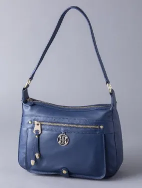 Cartmel II Leather Shoulder Bag in Navy