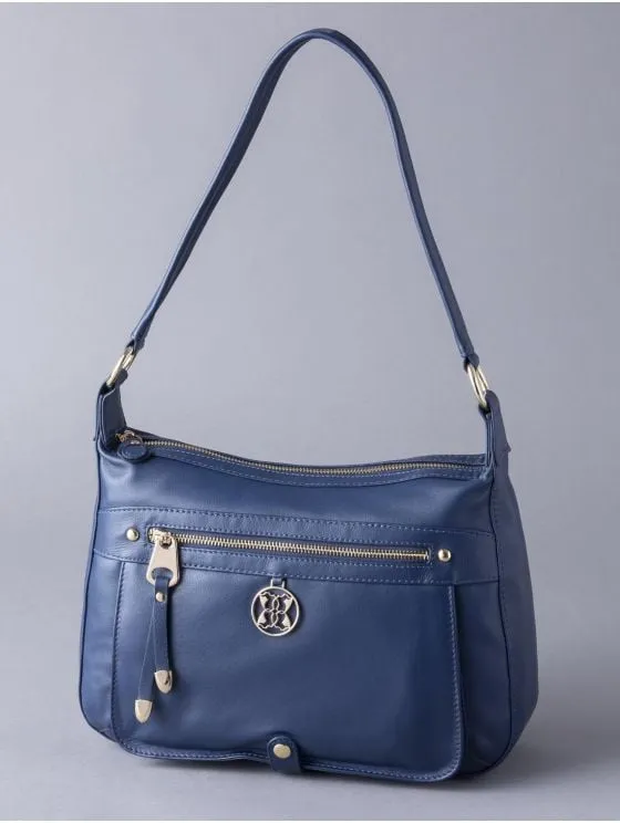 Cartmel II Leather Shoulder Bag in Navy