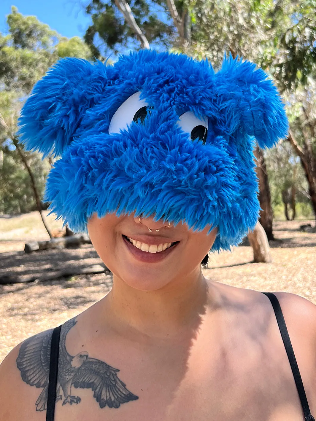 CARTOON FUZZY HAT - BLUE