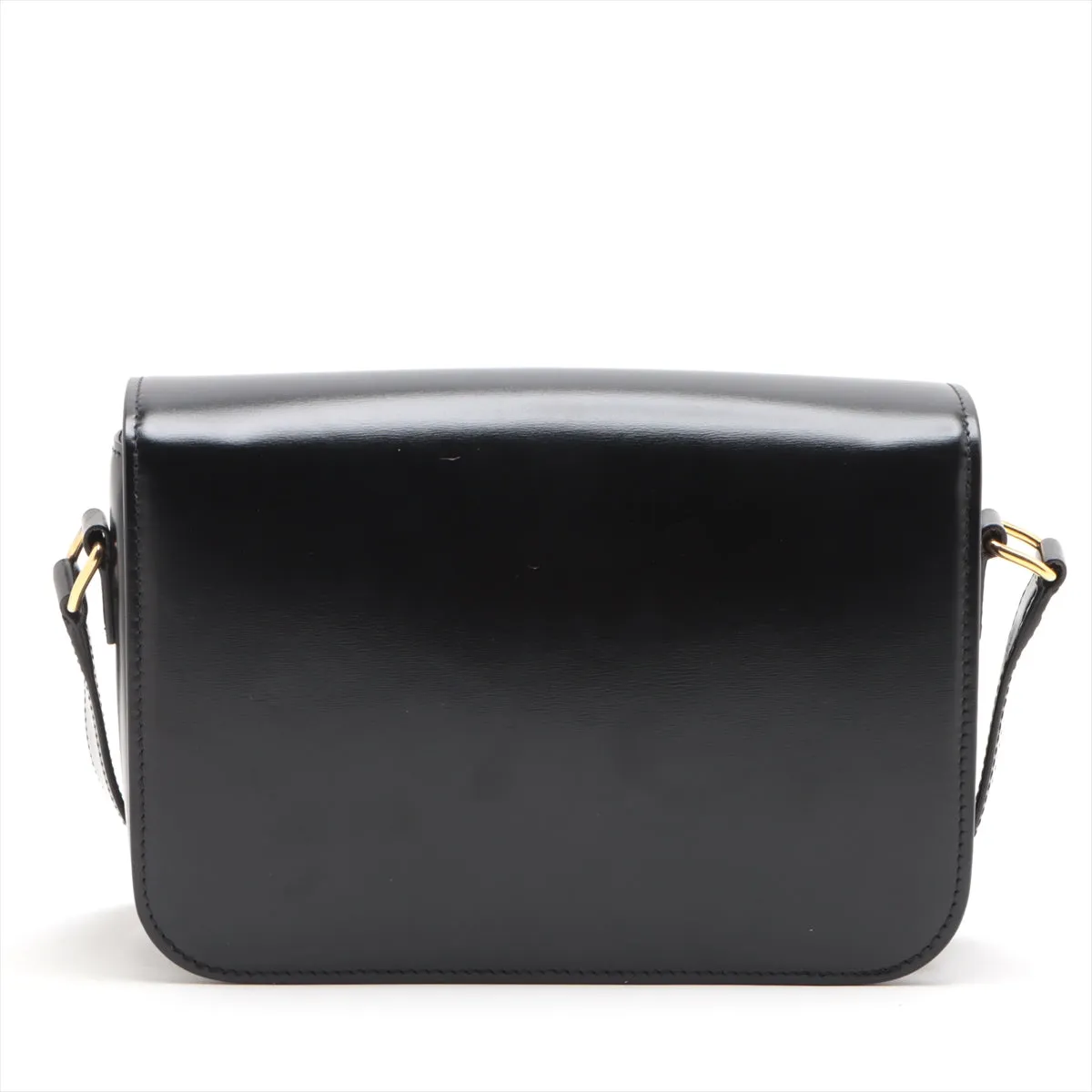 CELINE Triomphe Medium Leather Shoulder bag black