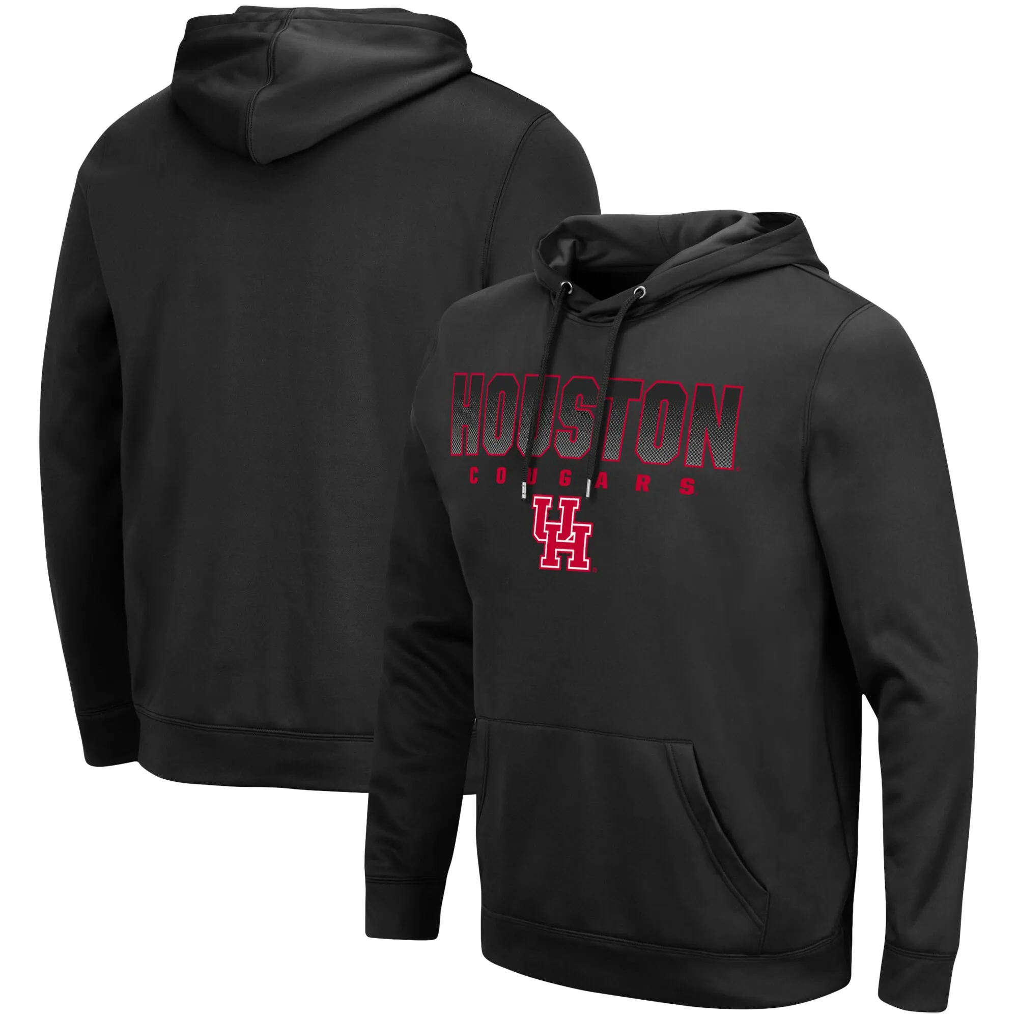 Colosseum Houston Cougars Black Blackout 3.0 Pullover Hoodie