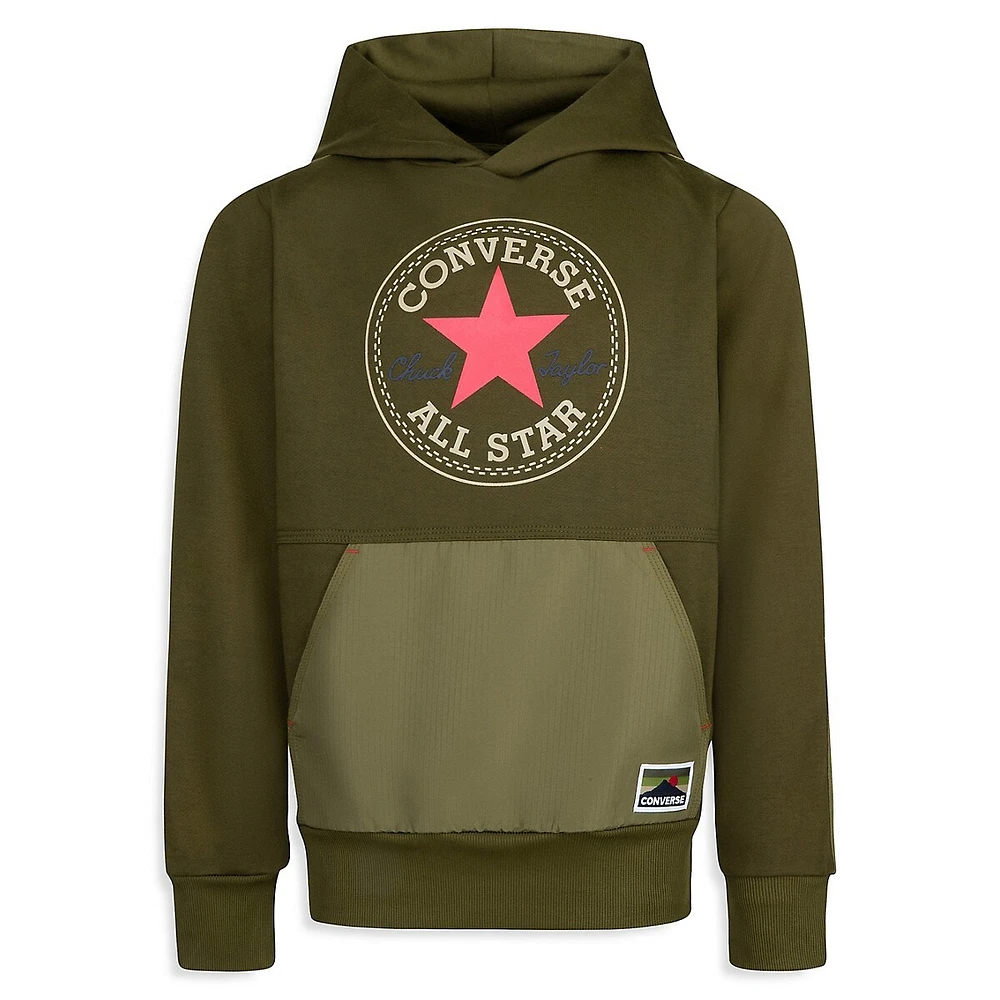 Converse Boy's Geared Up Block-Mix French Terry Hoodie