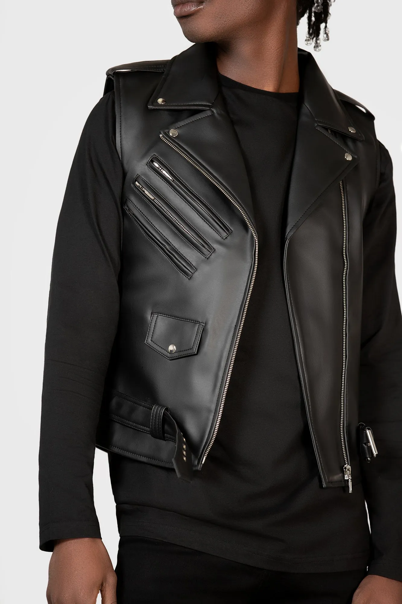 Core Leather Vest [FAUX LEATHER]