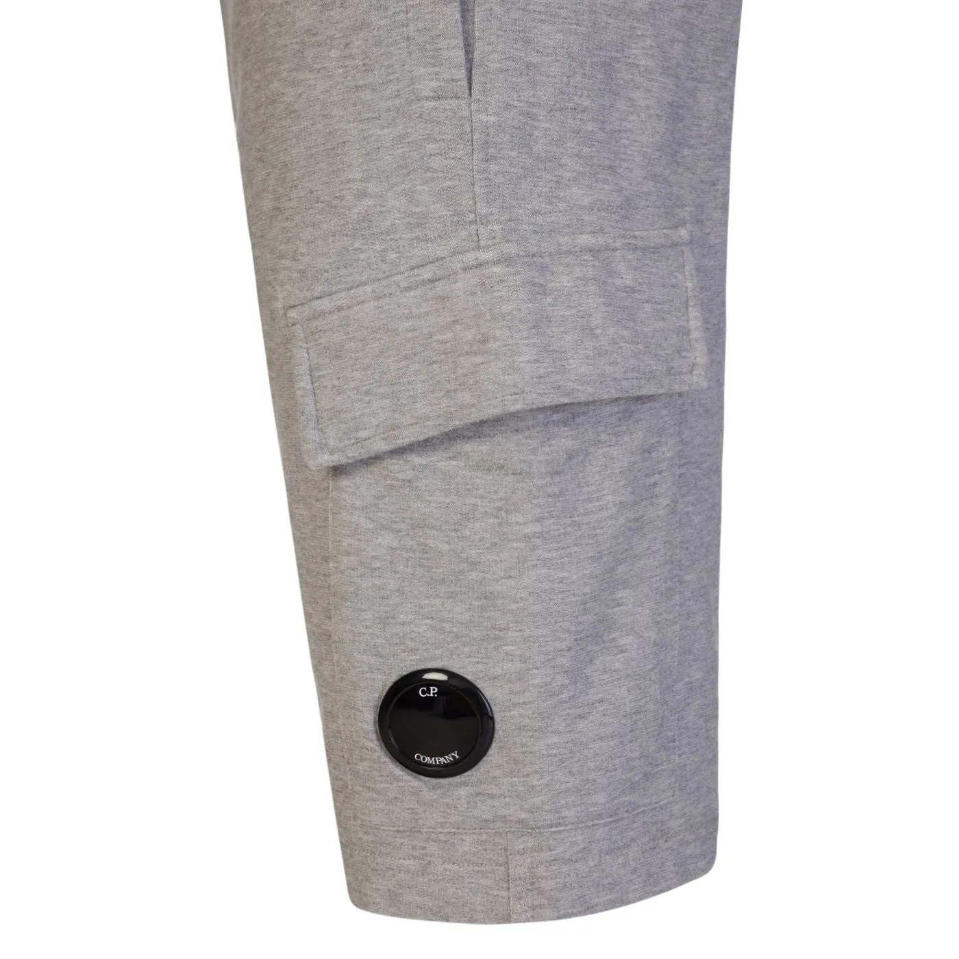 C.P. COMPANY LENS COTTON FLEECE CARGO SHORTS - GREY