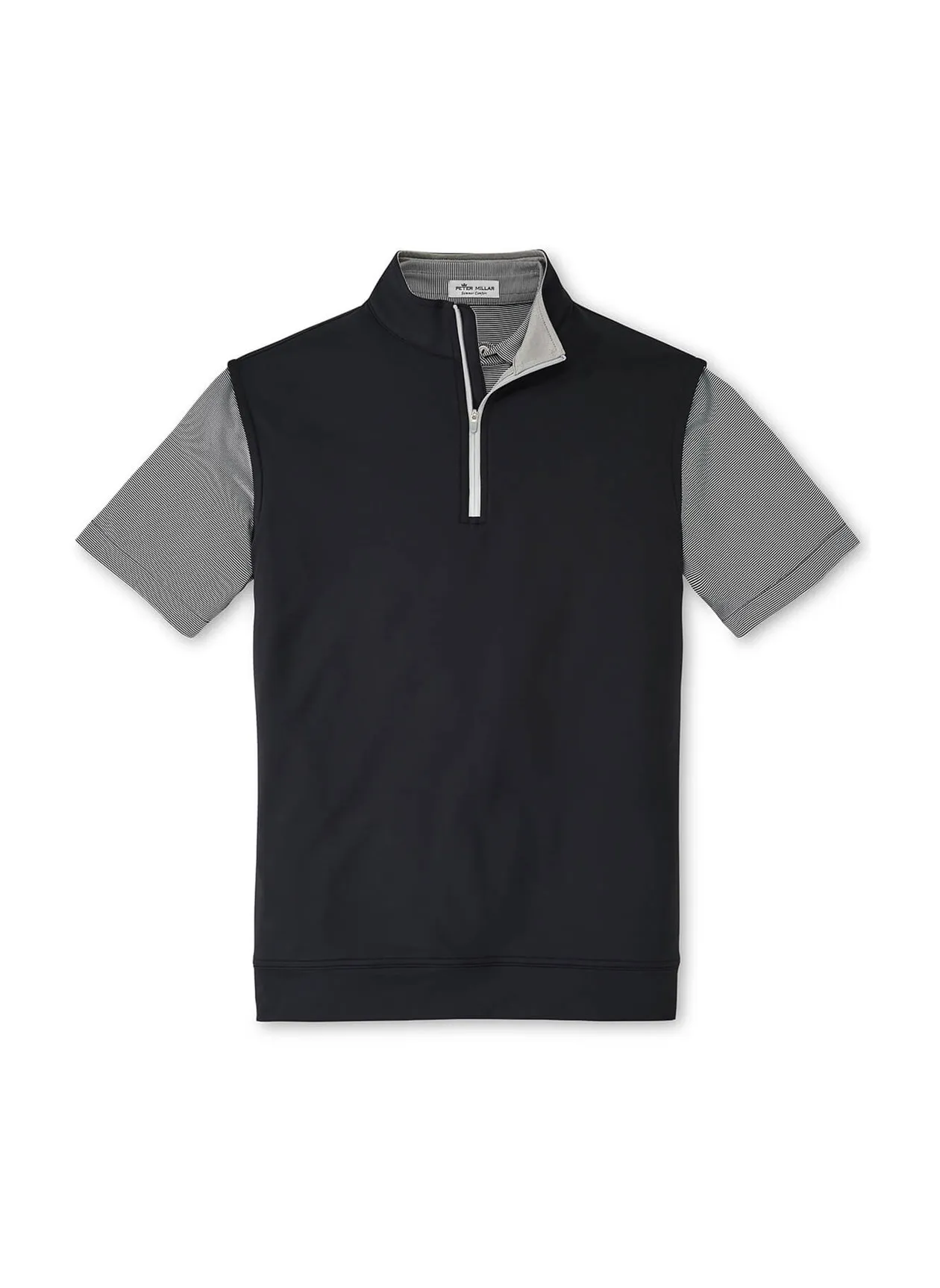 Custom Patagonia Vest | Peter Millar Black Men's Galway Performance Quarter-Zip Vest 