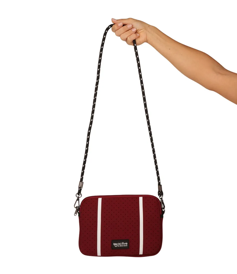 DIANA FERRARI Jordyn Cross Body Bag Burgundy Neoprene