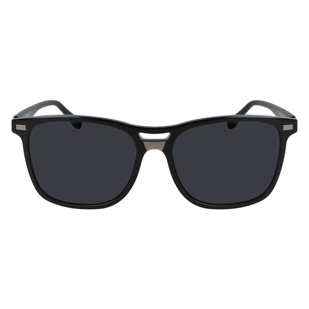 Double Bridge Square Sunglasses - Black