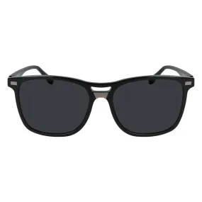 Double Bridge Square Sunglasses - Black