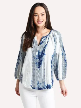     DYLAN  Embroidery & Tie Dye Indigo Tunic    