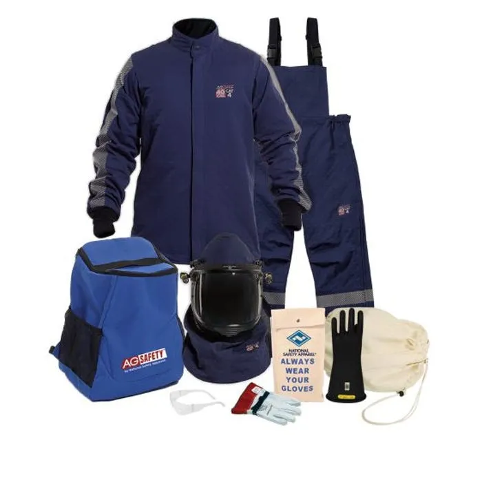 Enespro ArcGuard Performance 40 cal Jacket & Bib Kit w/ Lift Front Hood & Voltage Gloves ARC40KIT-LG10