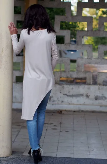 Extravagant Asymmetric Beige tunic