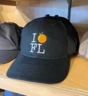 Flomotion I Orange FL Trucker Hat - Black