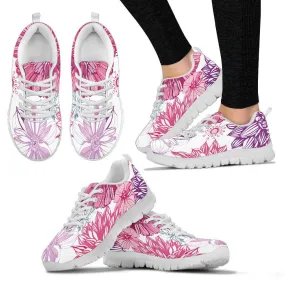 Flowers White Border Women's Sneakers