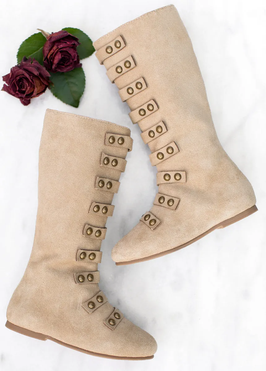 Freya Leather Boot in Tan Suede