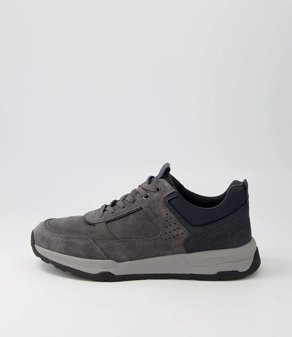 GEOX U Litio A Anthracite Navy Suede Sneakers