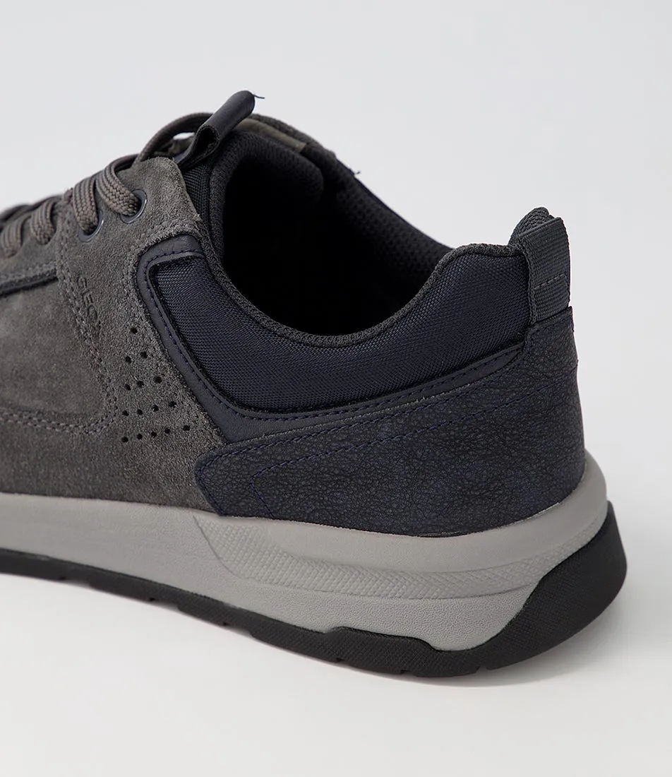 GEOX U Litio A Anthracite Navy Suede Sneakers