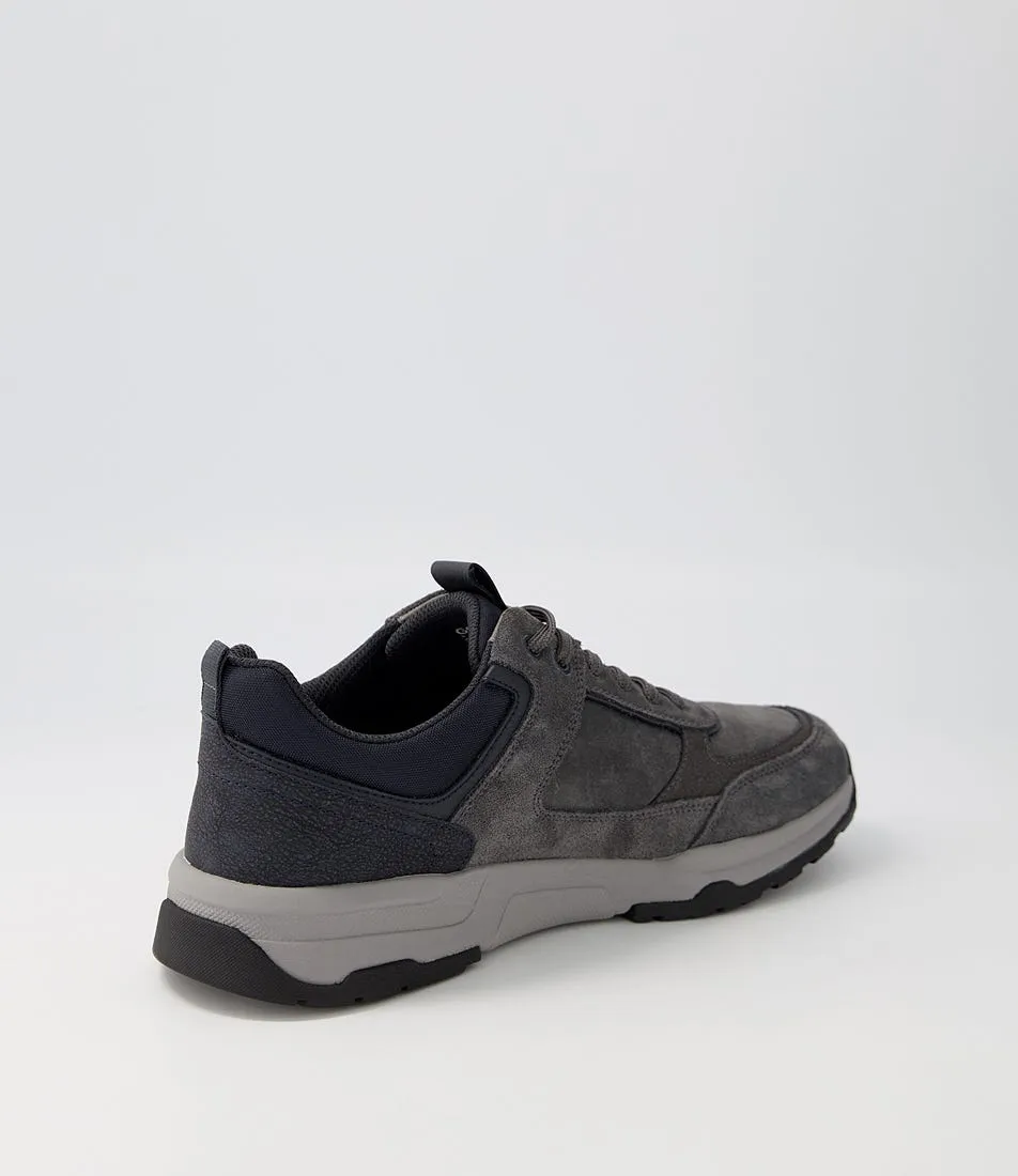 GEOX U Litio A Anthracite Navy Suede Sneakers